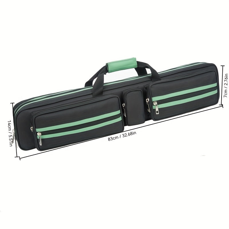 Pool Cue Case 7 Compartments 4 Cues Large Capacity Bag