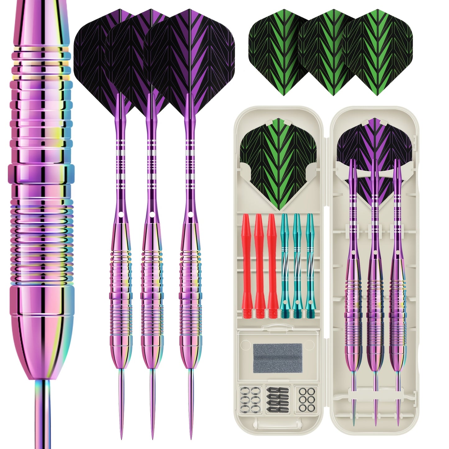 Stainless Steel Professional Dart Set 42pcs Portable Case