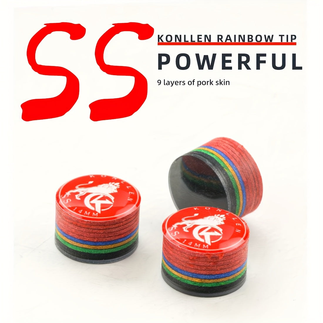 KONLLEN 9 Layer Pigskin Billiards Cue Tip Hardness Levels
