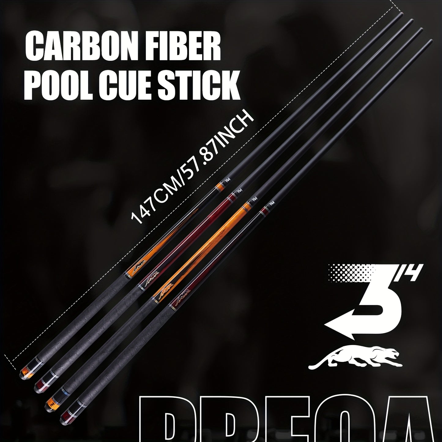 PREDAIDR SP Series Carbon Fiber Pool Cue 2 Piece Professional