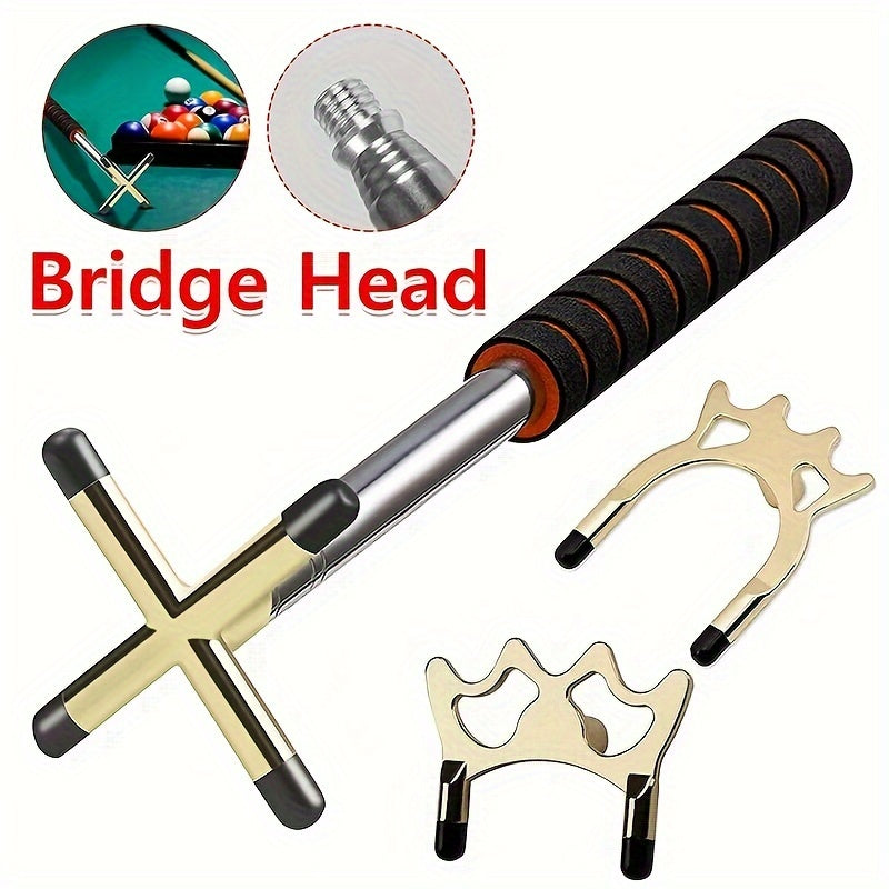 Expandable Adjustable Billiard Bridge Pool Cue With Replaceable Heads