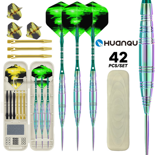 42 Piece Professional Steel Dart Set With Shafts Tips Case