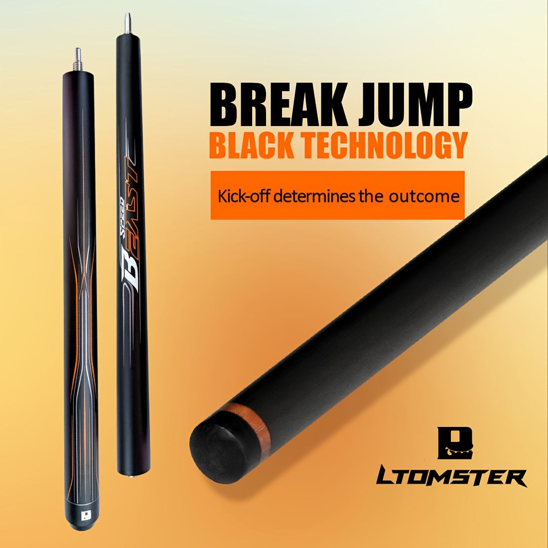 Little Monster Carbon Fiber Jump Break Cue 3Pc Pool Cue Set