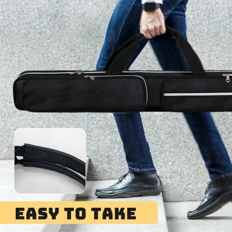 Heavy Duty Pool Cue Case 2 Butts And Shafts Non Woven With Strap
