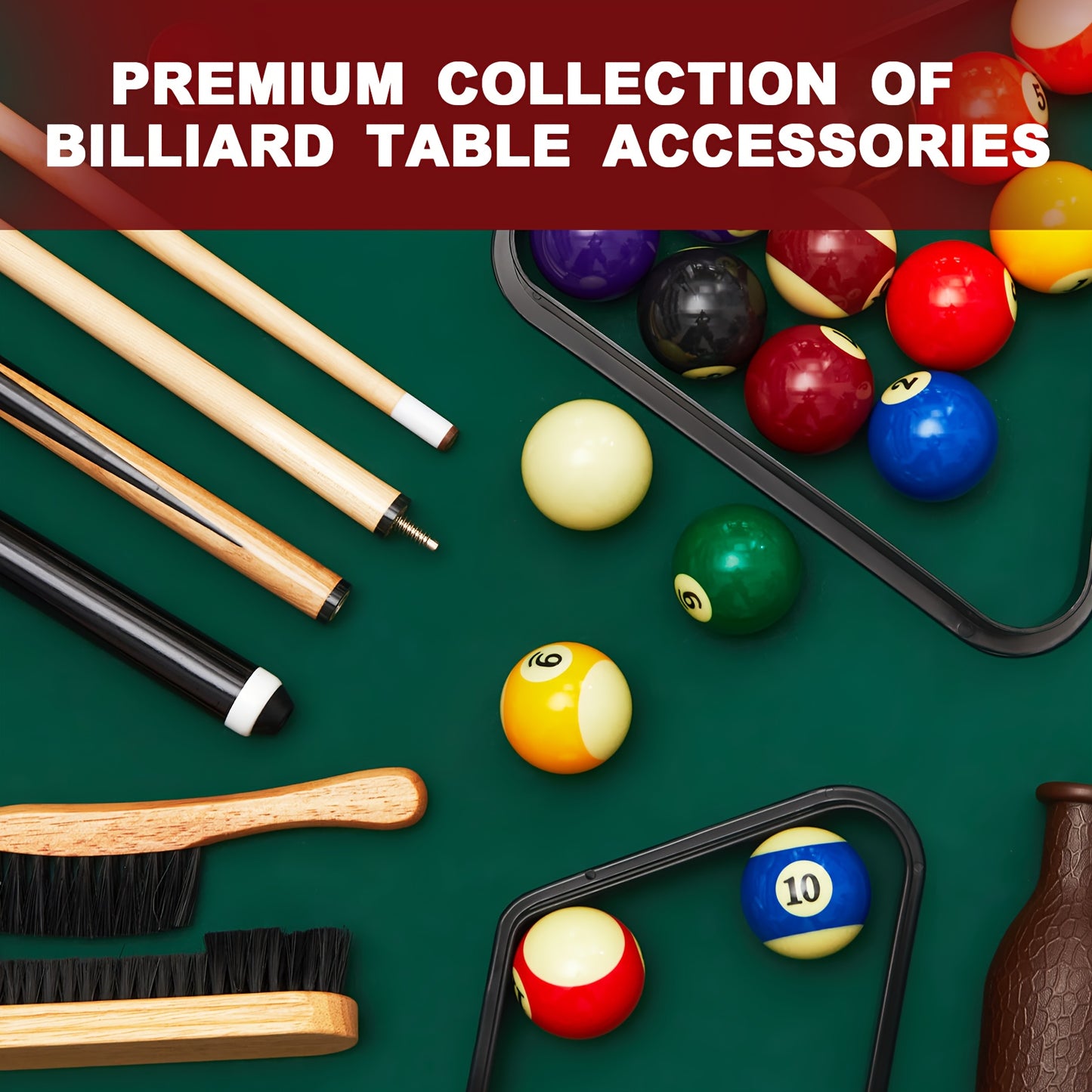 Hungdao Pool Billiard Accessories Set With Balls Sticks Chalks Brush