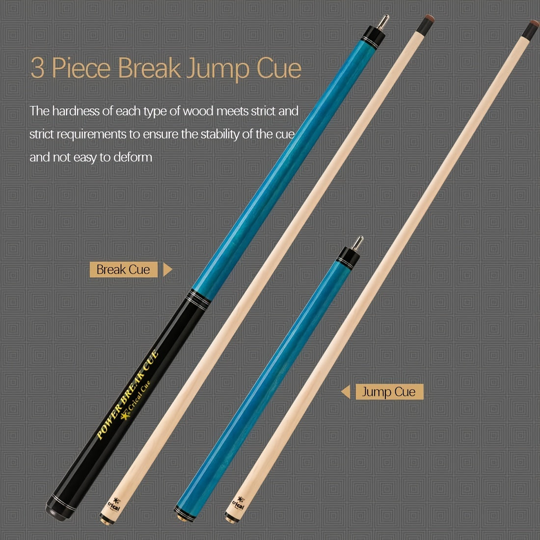 CRICAL Break And Jump Cue Integrated Jump Break Pool Cue