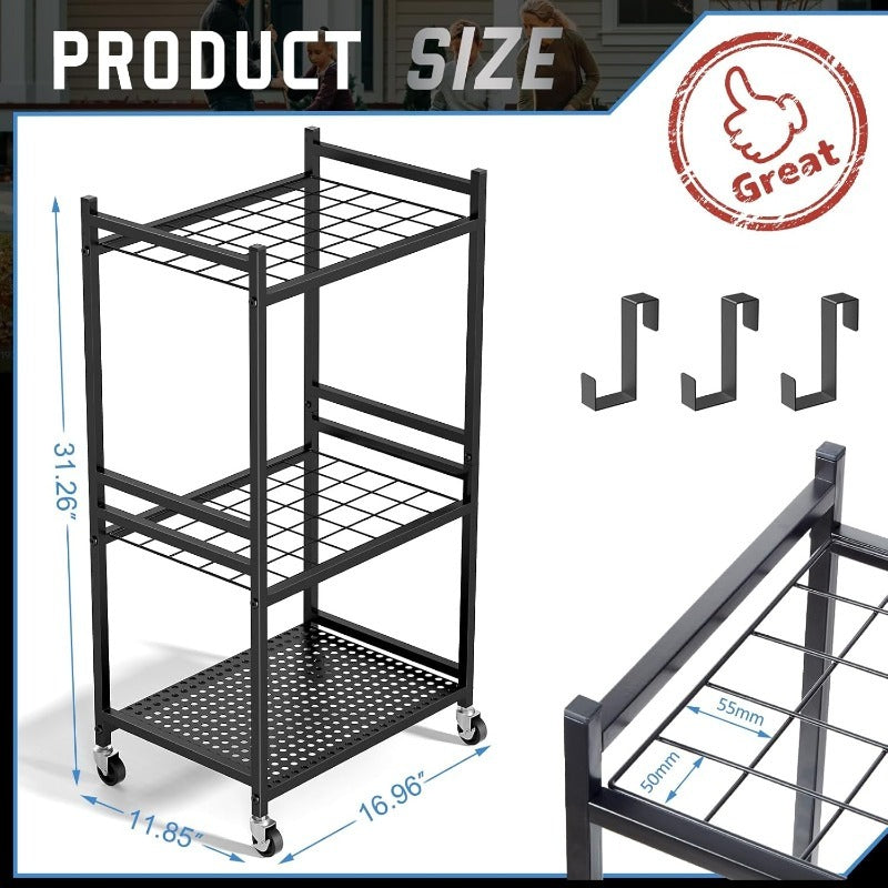 Heavy-Duty Wrought Iron Snooker Cue Rack Wall Mounted Dust-Proof Finish