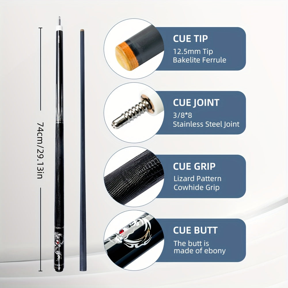 KONLLEN Carbon Fiber Pool Cue Low Deflection Handmade Inlay