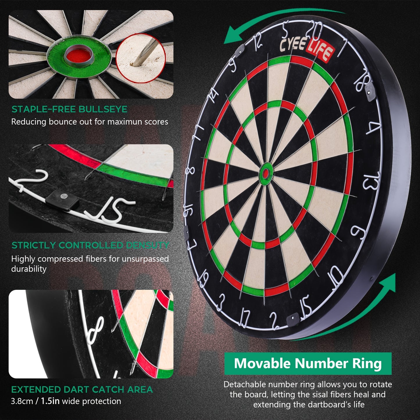 Cyeelife Professional Dartboard Target for Competition