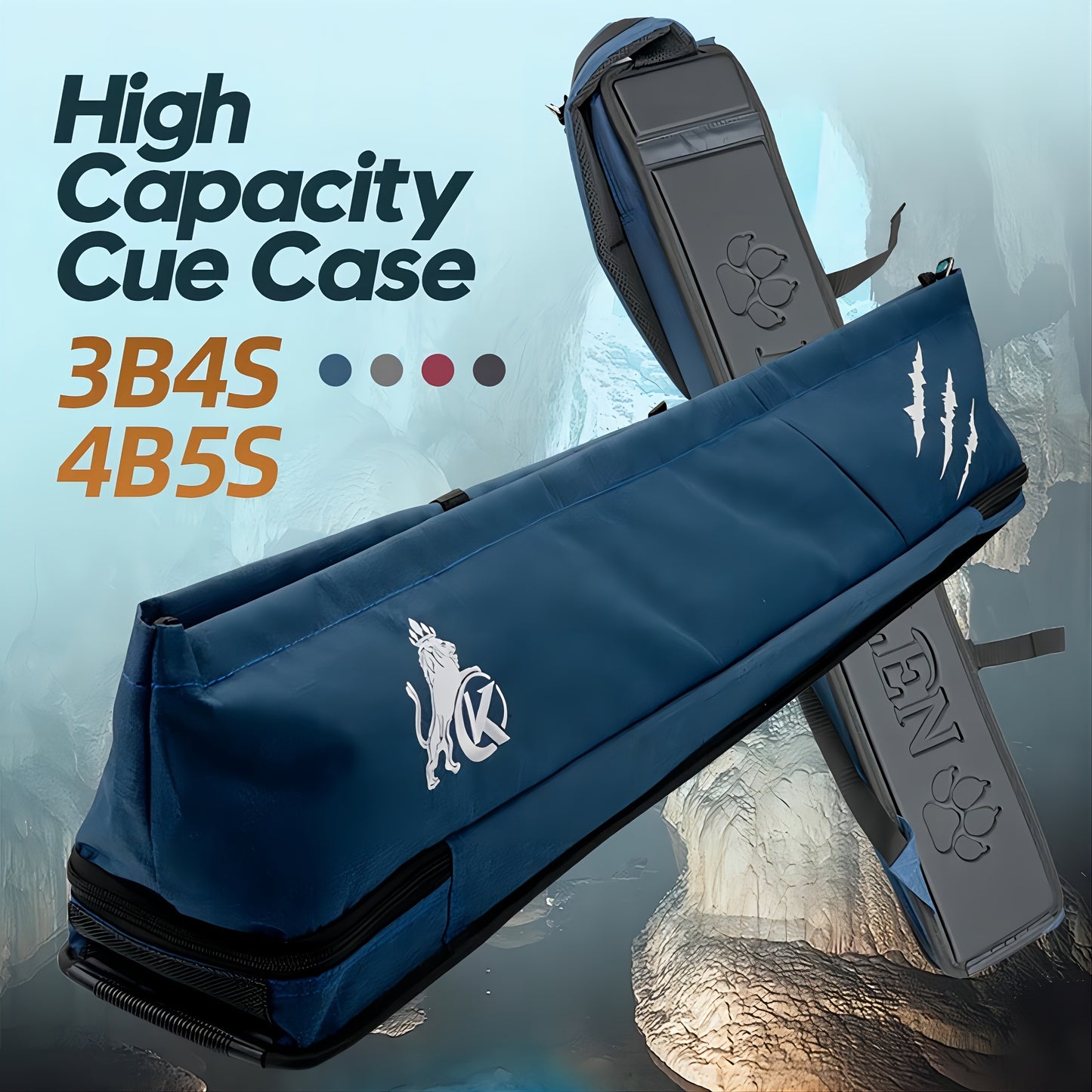 KONLLEN Pool Cue Case High Capacity Wear Resistant Oxford Cloth