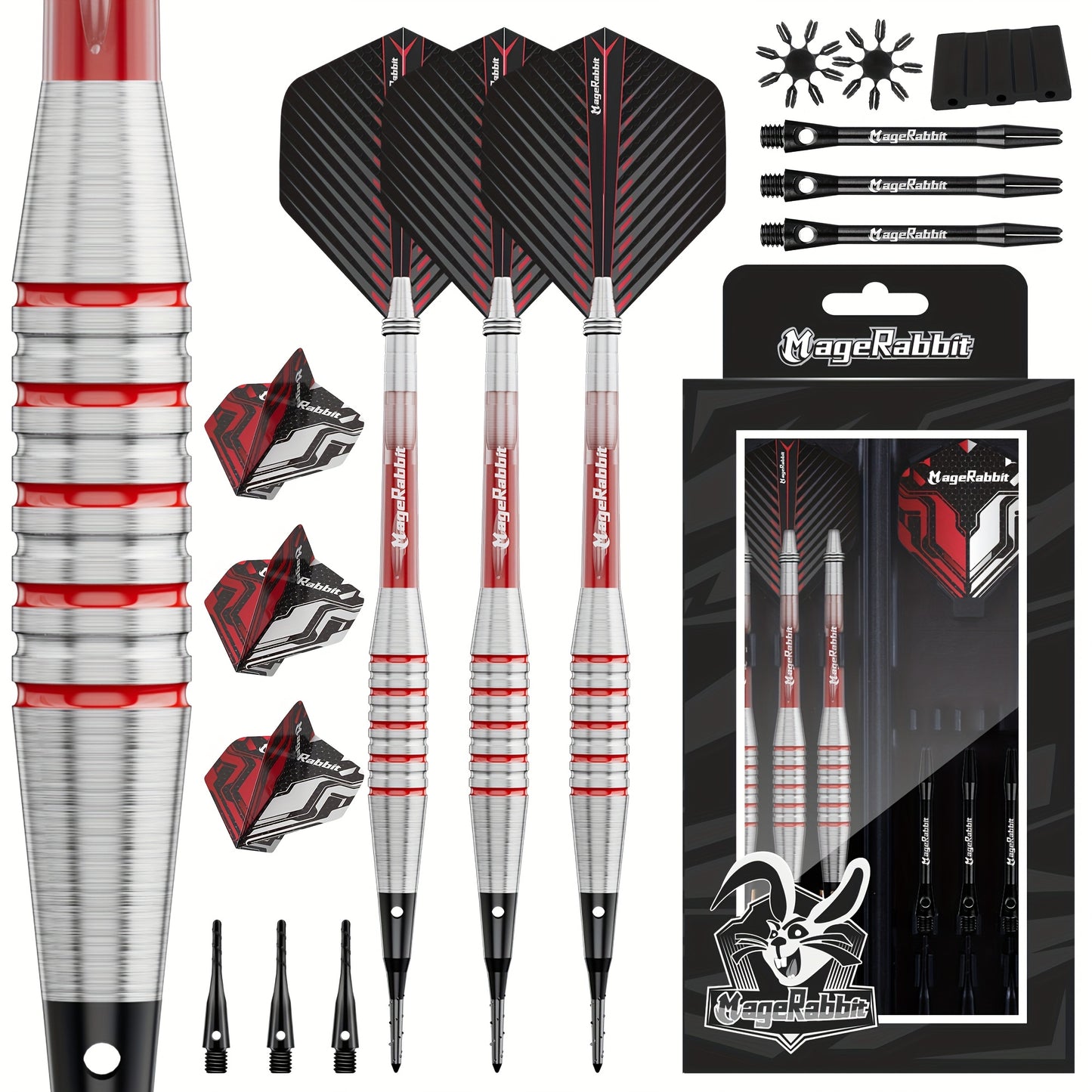 MageRabbit Iron Soft Darts for Electronic Dart Board with Flights