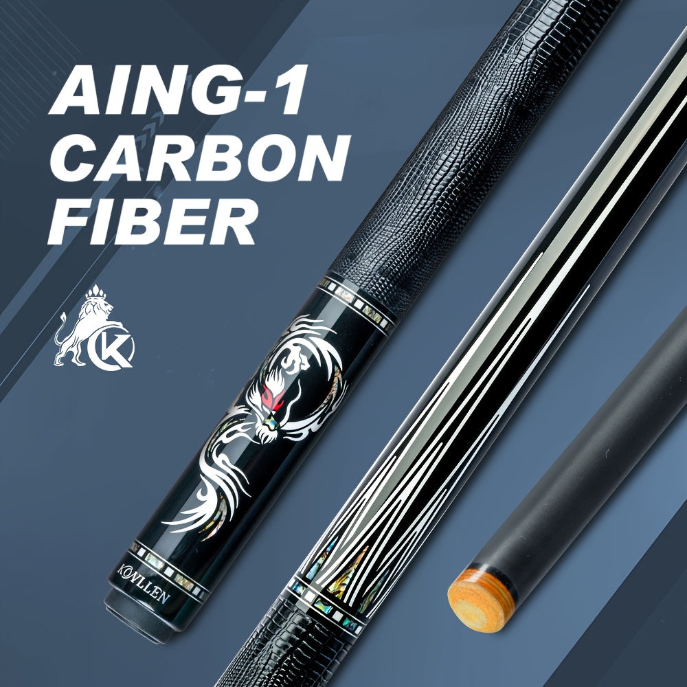 KONLLEN Carbon Fiber Pool Cue Low Deflection Handmade Inlay