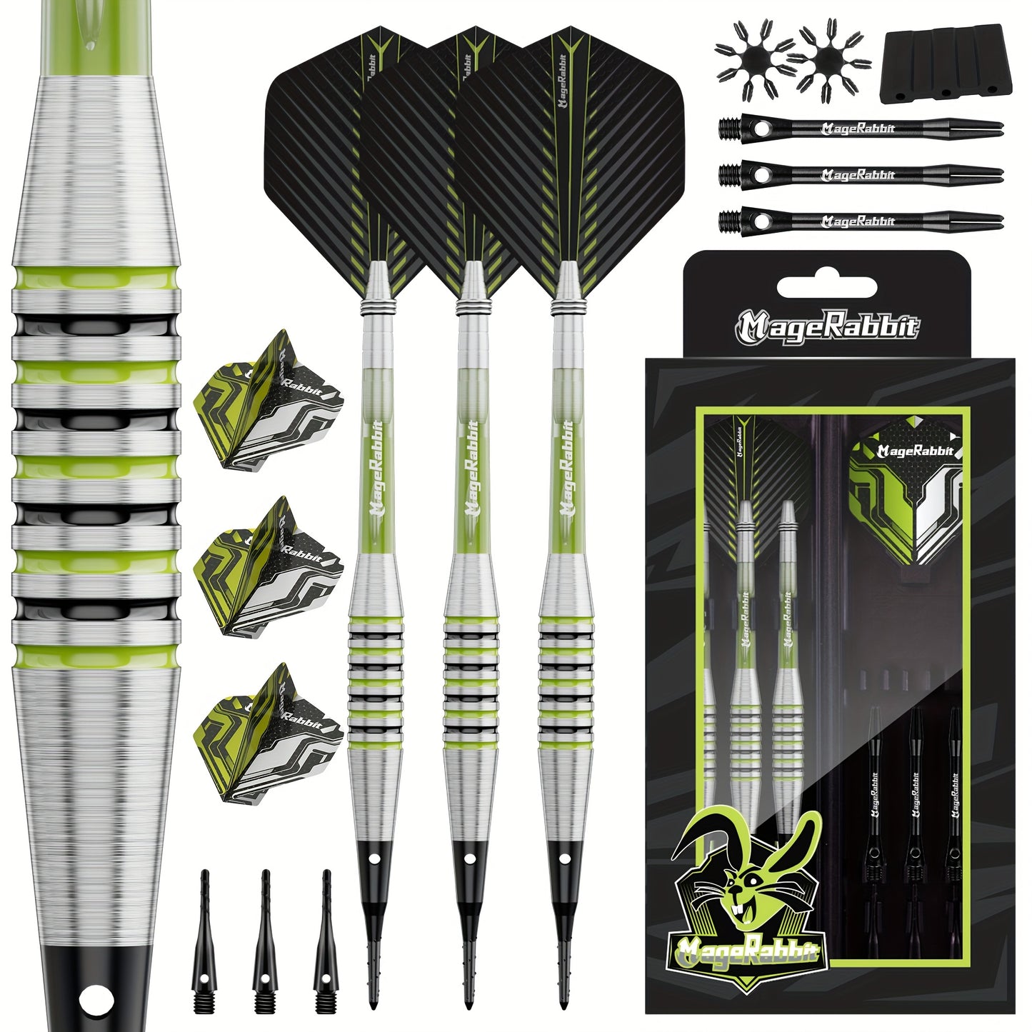 MageRabbit Iron Soft Darts for Electronic Dart Board with Flights