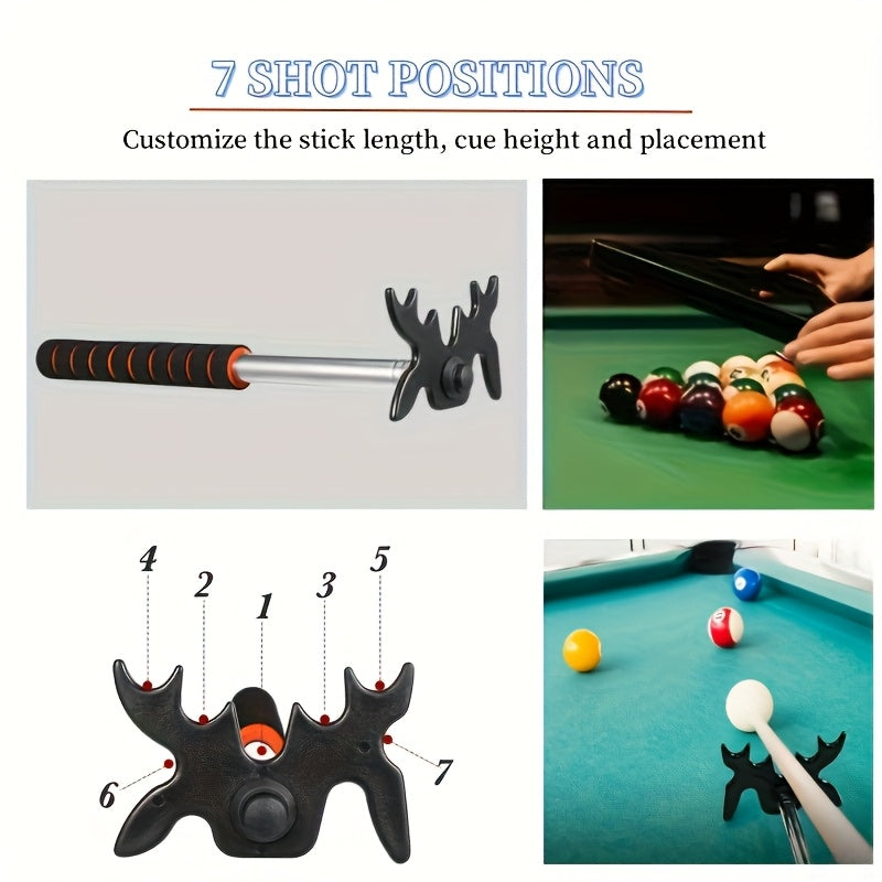 Adjustable Telescopic Pool Cue Holder With Extending Stand And Bridge