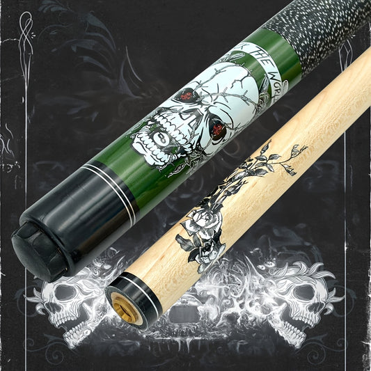 SEARVGRH Retro Skull Billiard Cue Traditional Wooden Pool Cue